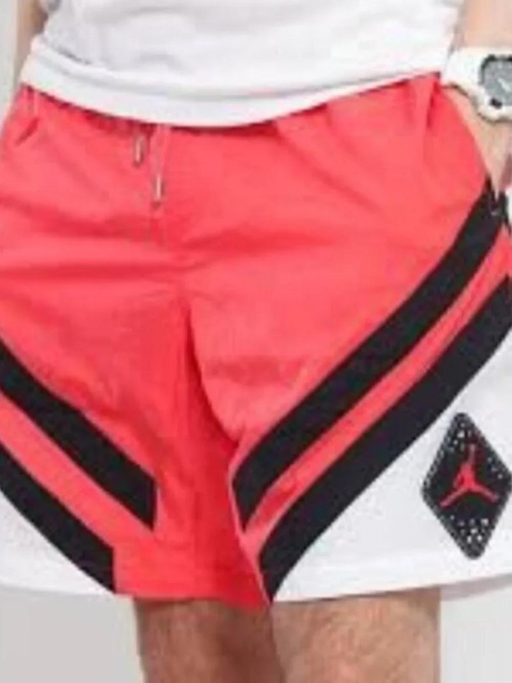 Air Jordan | Men's Retro Pink and Black Colorblock Legacy Swim Shorts (Size 3XL)